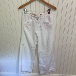 Pilcro Wide leg Linen Pants in White. Size 2.